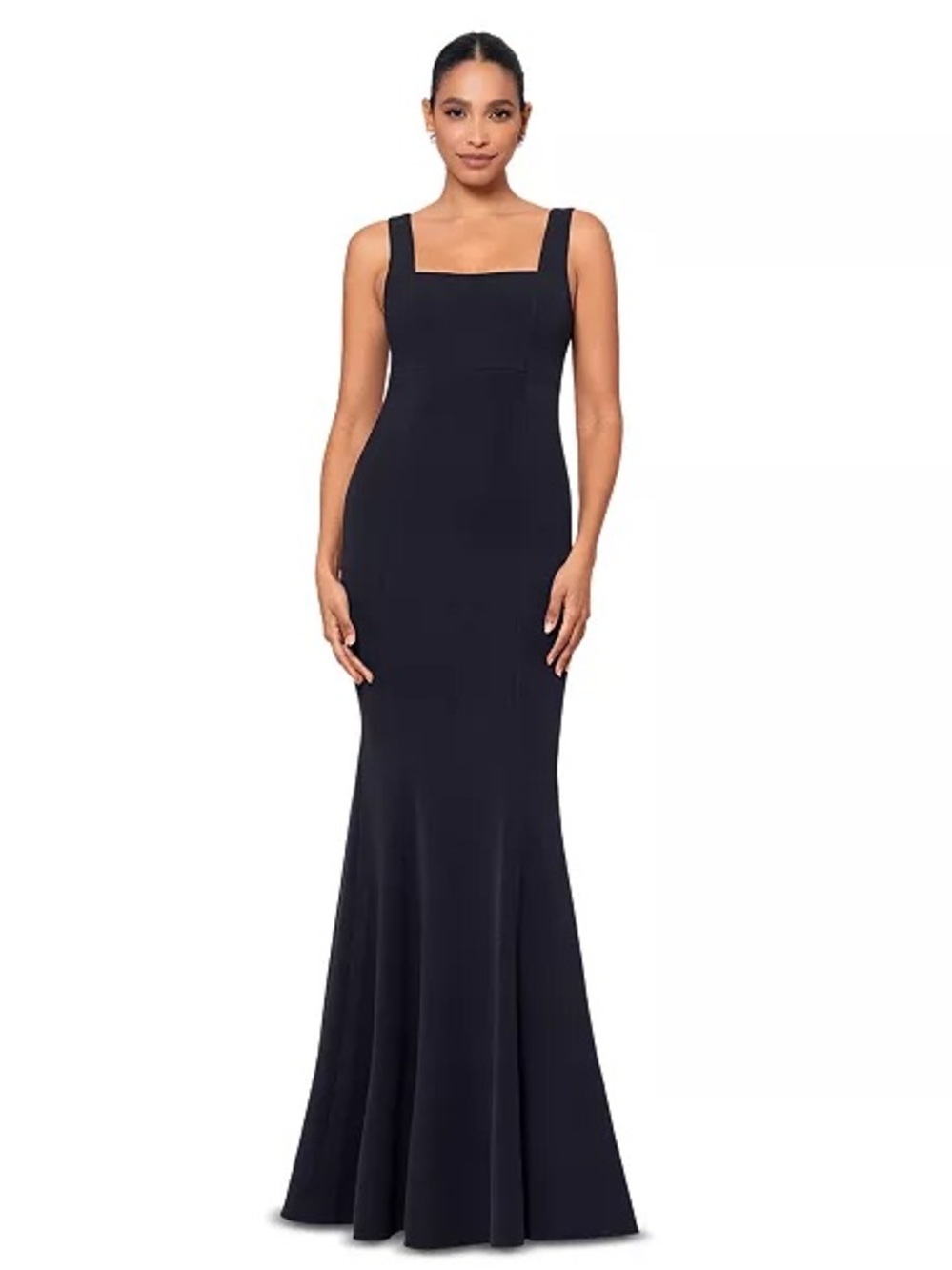 Betsy & Adam Square Neck Mermaid Gown